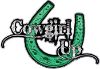 
	Cowgirl Up Decal / Sticker Western Style Writing with Horseshoe in Green
