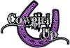 
	Cowgirl Up Decal / Sticker Western Style Writing with Horseshoe in Purple
