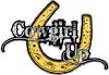 
	Cowgirl Up Decal / Sticker Western Style Writing with Horseshoe in Yellow

