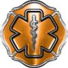 
	Firefighter EMT / EMS Maltese Cross and Star of Life Sticker / Decal in Orange
