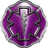
	Firefighter EMT / EMS Maltese Cross and Star of Life Sticker / Decal in Purple
