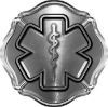 
	Firefighter EMT / EMS Maltese Cross and Star of Life Sticker / Decal in Silver
