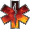 
	Star of Life Emergency EMS EMT Paramedic Decal in Fire
