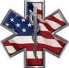 
	Star of Life Emergency EMS EMT Paramedic Decal with American Flag
