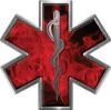 
	Star of Life Emergency EMS EMT Paramedic Decal in Inferno Red

