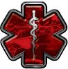 
	Star of Life Emergency Response EMS EMT Paramedic Decal in Red Camouflage
