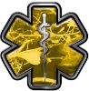 
	Star of Life Emergency Response EMS EMT Paramedic Decal in Yellow Camouflage
