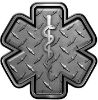 
	Star of Life Emergency Response EMS EMT Paramedic Decal in Diamond Plate
