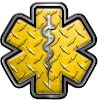 
	Star of Life Emergency Response EMS EMT Paramedic Decal in Yellow Diamond Plate
