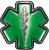
	Star of Life Emergency Response EMS EMT Paramedic Decal in Green
