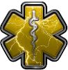 
	Star of Life Emergency Response EMS EMT Paramedic Decal in Yellow Lightning Strike
