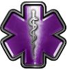 
	Star of Life Emergency Response EMS EMT Paramedic Decal in Purple
