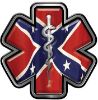 
	Star of Life Emergency Response EMS EMT Paramedic Decal with Rebel Confederate Flag
