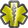 
	Star of Life Emergency Response EMS EMT Paramedic Decal in Yellow
