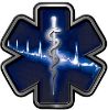 
	Star of Life with Heartbeat Emergency EMS EMT Paramedic Decal in Blue
