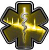 
	Star of Life with Heartbeat Emergency EMS EMT Paramedic Decal in Yellow
