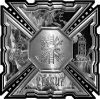 
	Aztec Style Modern Edge Fire Fighter Maltese Cross Decal in Gray Inferno Flames
