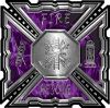 
	Aztec Style Modern Edge Fire Fighter Maltese Cross Decal in Purple Inferno Flames
