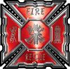 
	Aztec Style Modern Edge Fire Fighter Maltese Cross Decal in Red
