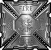 
	Aztec Style Modern Edge Fire Fighter Maltese Cross Decal in Silver
