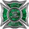 
	Celtic Style Rough Steel Fire Fighter Maltese Cross Decal in Green Camouflage
