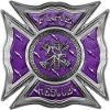 
	Celtic Style Rough Steel Fire Fighter Maltese Cross Decal in Purple Diamond Plate
