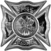 
	Celtic Style Rough Steel Fire Fighter Maltese Cross Decal in Gray Inferno