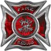 
	Celtic Style Rough Steel Fire Fighter Maltese Cross Decal in Red Inferno
