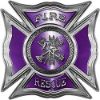 
	Celtic Style Rough Steel Fire Fighter Maltese Cross Decal in Purple
