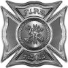 
	Celtic Style Rough Steel Fire Fighter Maltese Cross Decal in Silver
