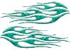 
	Motorcycle Tank Flame Decal Kit in Diamond Plate Teal
