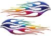 
	Motorcycle Tank Flame Decal Kit in Rainbow Colors
