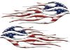 Motorcycle Tank Flame Decal Kit with American Flag