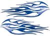 Motorcycle Tank Flame Decal Kit in Blue