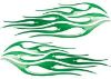 Motorcycle Tank Flame Decal Kit in Green