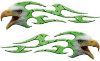 
	Screaming Eagle Head Tribal Flame Graphic Kit in Green Diamond Plate
