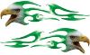 
	Screaming Eagle Head Tribal Flame Graphic Kit in Green
