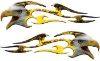 
	Screaming Eagle Head Tribal Flame Graphic Kit with Yellow Inferno Flames

