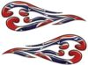 
	Custom Motorcycle Tank Flames or Vehicle Flame Decal Kit with Confederate Rebel Flag

