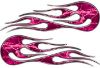 
	Hot Rod Classic Car Style Flame Graphics with Silver Outline in Pink Camouflage
