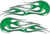 
	Hot Rod Classic Car Style Flame Graphics with Silver Outline in Green
