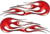 
	Hot Rod Classic Car Style Flame Graphics with Silver Outline in Red
