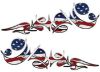 
	Reversed Tribal Flame Decal Kit with American Flag
