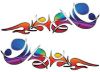 
	Reversed Tribal Flame Decal Kit with Rainbow Colors
