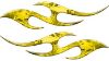 
	Simple Tribal Style Flame Graphics with Silver Outline in Yellow Camouflage
