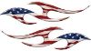 
	Simple Tribal Style Flame Graphics with Silver Outline with American Flag
