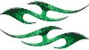 
	Simple Tribal Style Flame Graphics with Silver Outline in Green Inferno
