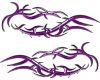 
	Split Tribal Style Flame Graphics in Purple
