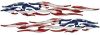
	Tribal Style Flame Graphics with American Flag
