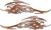 
	Tribal Scroll Style Flame Graphics with Silver Outline in Orange
